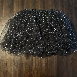 JAS LLC Adult Halloween Costume Tutu Black w/ Silver Moons & Stars New